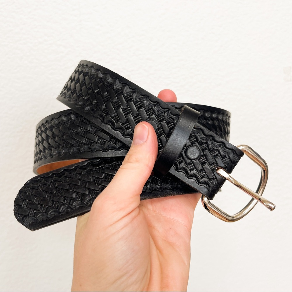 Dakota Belt Co Black Leather Belt Size 38